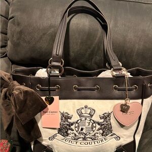 Juicy Couture Brown and Cream Tote Bag